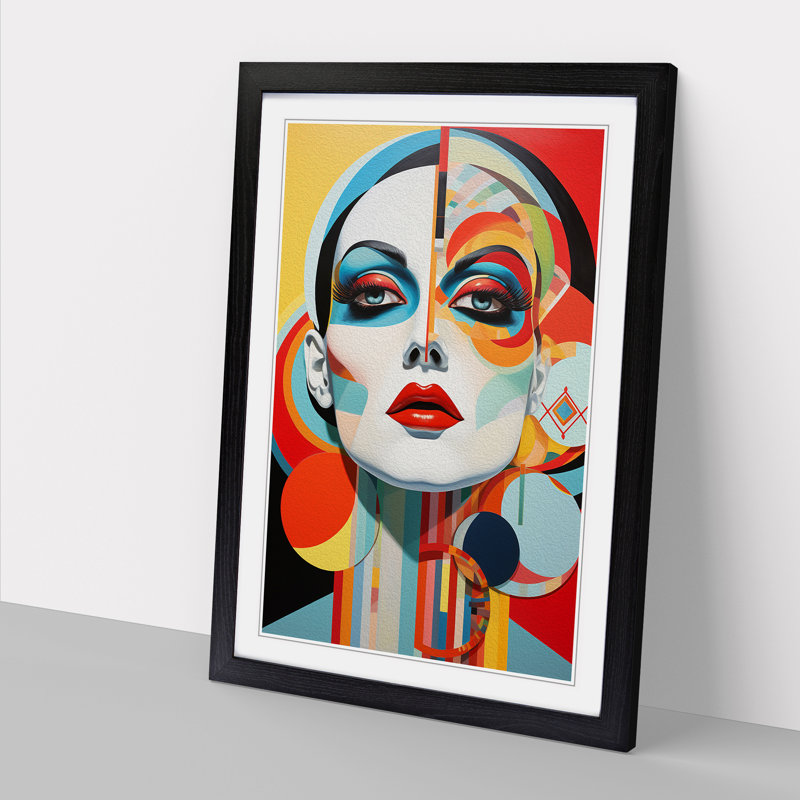Drag Queen Constructivism - Single Picture Frame Print on Wood, Black Framed, 34cm H x 25cm W
