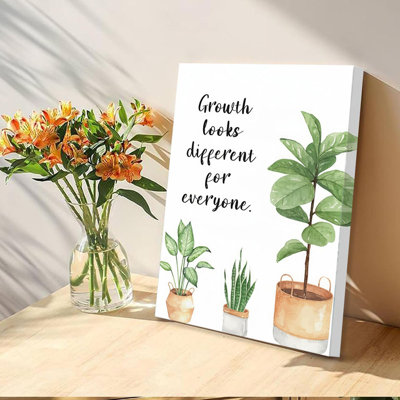 Mental Health Canvas Wall Art Growth Looks Different For Everyone Inspirational Quotes Picture Therapy Counseling Room Poster Print For Nursery Classroom School Wall Decor 12X16in Framed