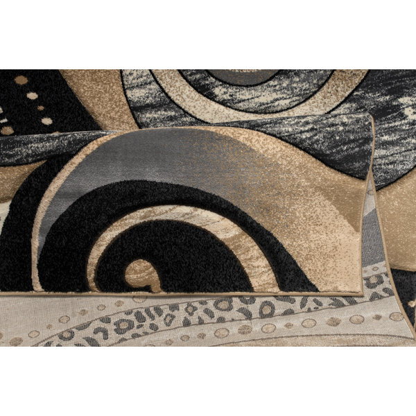 Wrought Studio Nekizia Abstract Black/Cream/Gray Area Rug & Reviews ...