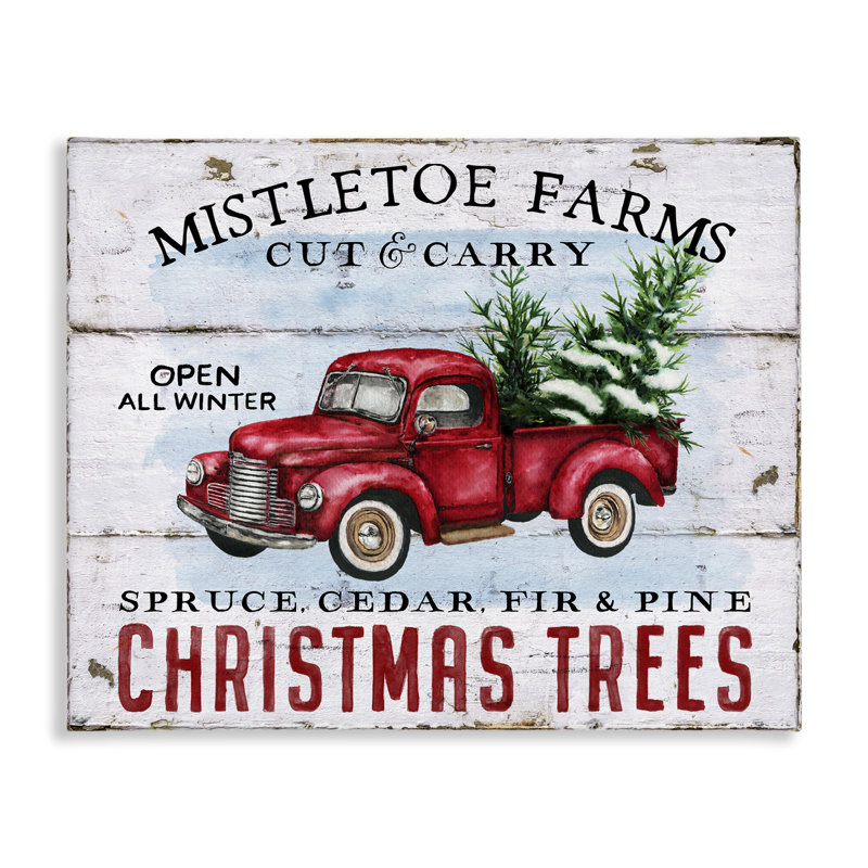 Art mural sur toile «Mistletoe Farm Trees» par Creatif Belle, H 16 po x l 16 po