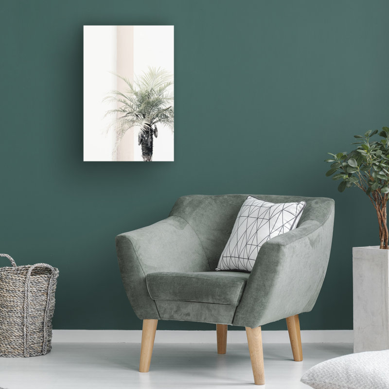 Palmier sur toile, H 19 po x l 12 po x P 2 po