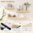 Rustic Solid Pine Wood Floating Shelves, Wall-Mounted Shelf Set Of 2 For Storage And Decor, 16"W X 7"D, Natural Unfinished