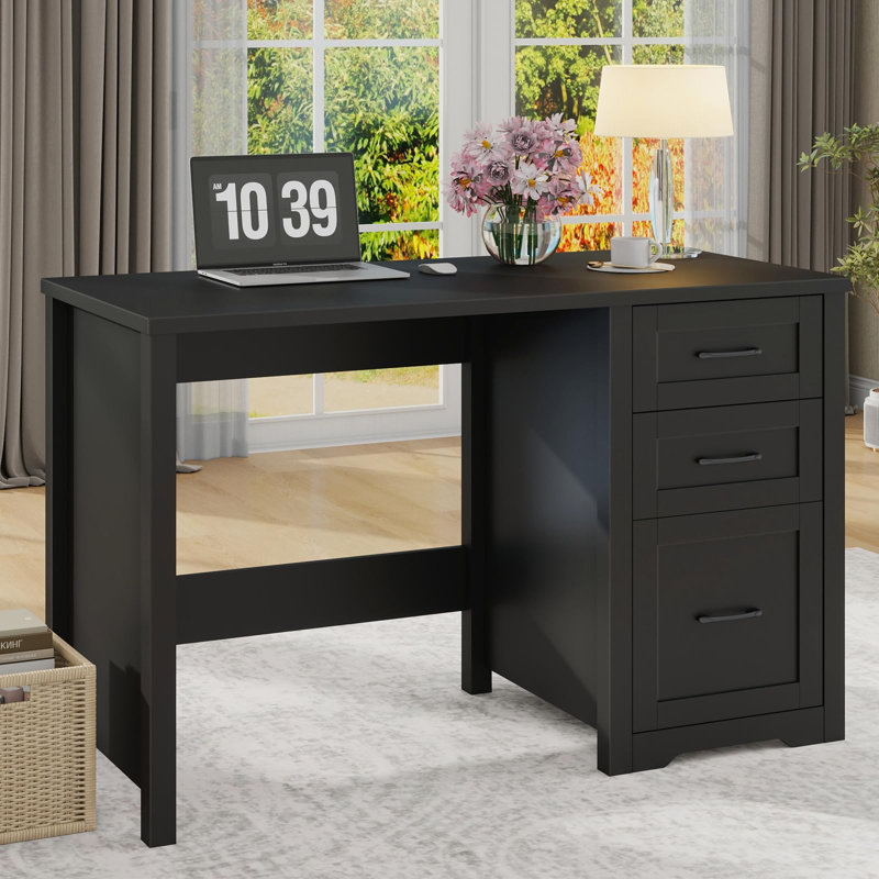 Bureau d'ordinateur rustique Farmhouse, Noir