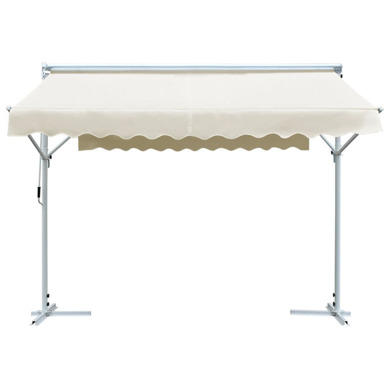 Auvent de patio rétractable en polyester l 120 po x P 120 po