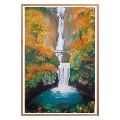 Multnomah Falls | Acrylic On Canvas | By Jyoti Rathore | Without Frame