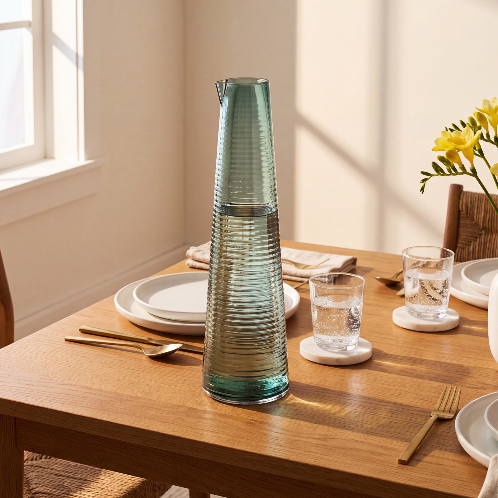 Poem 23.67oz. Glass Pitcher, Green