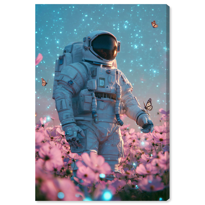 Reproduction d'art sur toile parmi les fleurs de l'espace par Notoriart, H 15 po x l 10 po, Toile tendue avec châssis