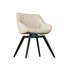 Table de salle à manger 31,5 "circulaire, table de salle à manger Tulip, table de salle à manger pour 2 à 4 personnes, plateau et base en panneau de fibres à densité moyenne et ensemble de 2 chaises en métal-242844290-242844293