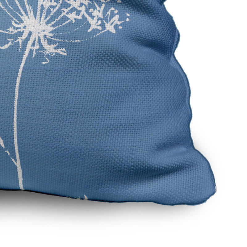 Floral Reversible Throw Pillow, 20" H x 20" W, Blue, Floral 2