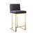      Pangea Home Dexter Velvet Counter Stool – Modern Upholstered Bar Chair -  26" Seat Height - Indoor Stool with Footrest - Bar, Dining, Kitchen - Gray Velvet with Gold Legs-1352635156-1404866167-1352635159
