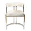 Chaise en cuir de vache chromé et acier inoxydable