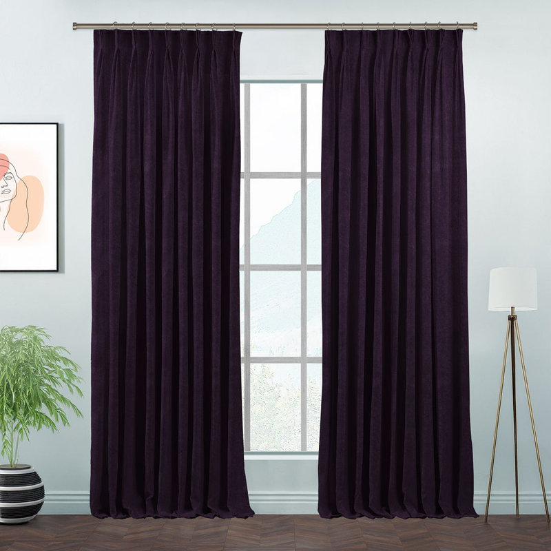 Room Darkening Single Curtain Panel, Dark Violet, 65cm Width x 265cm Drop