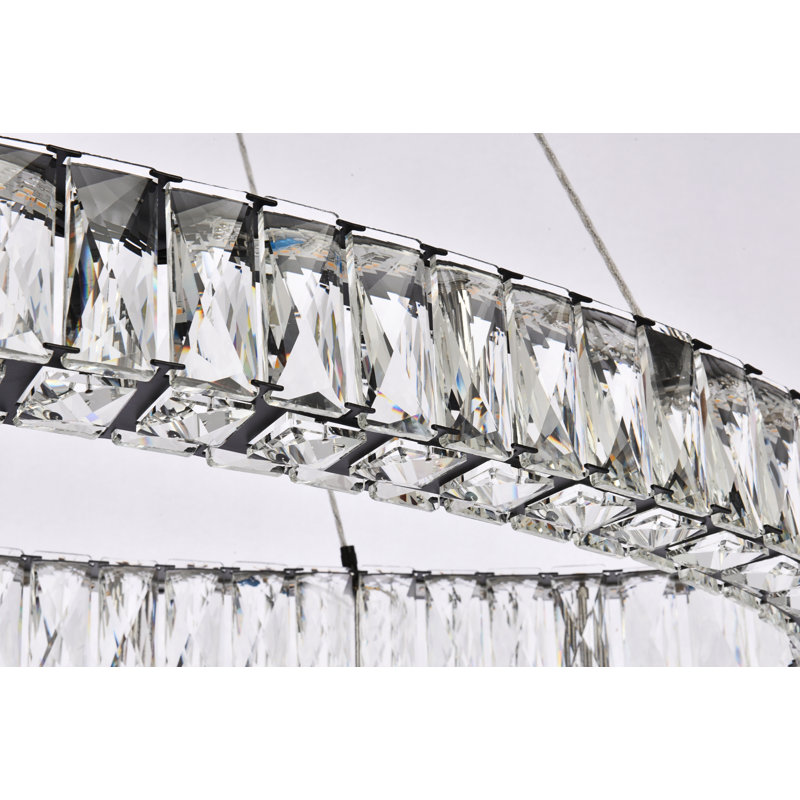 Luminaire suspendu ovale simple à DEL 36 pouces Maart, Noir