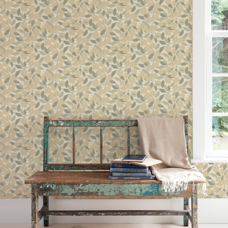 Crist 10.05m x 53cm Matte Paste the Wall Wallpaper Roll, Beige/Yellow