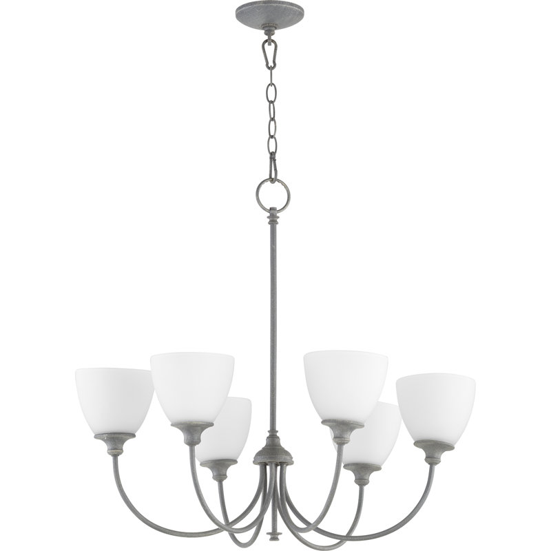 lustree traditionnelle 6 lumières ombrée Dian, Zinc