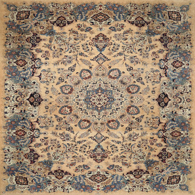Tapis oriental bleu / brun