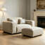 Fauteuil à coussin en polyester avec repose-pieds
