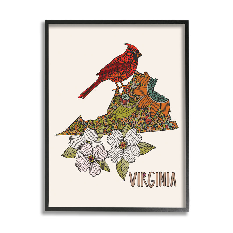 «Virginia Cardinal Bird Intricate Dogwood» par Valentina Harper, impression sur bois, H 14 po x l 11 po x P 1,5 po