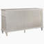 Ensemble de chambre à coucher avec lit plateforme très grand ivoire / chêne argenté 5 pièces Eastern King-431154355-431154354