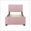 Lit plateforme tapissier avec lit gigogne simple, parfait pour les chambres d'amis et les solutions peu encombrantes-346730962
