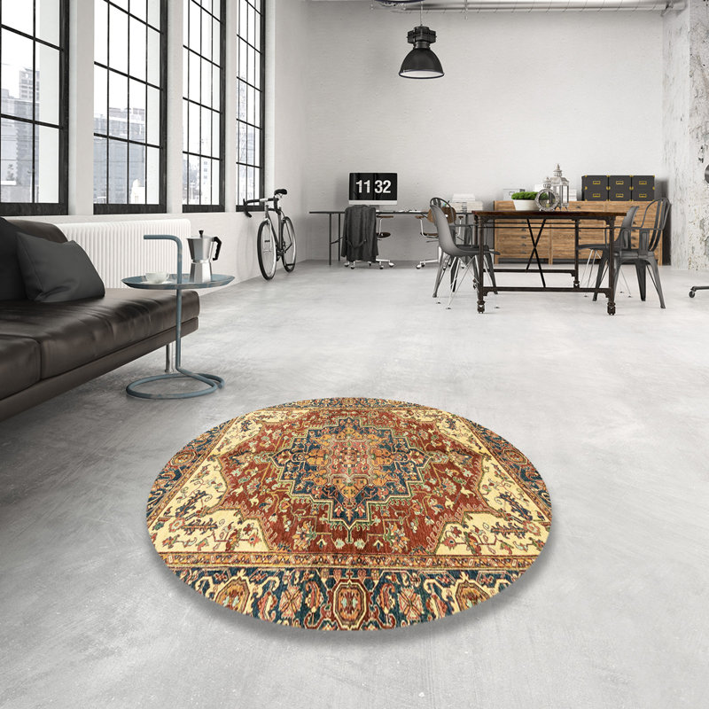 Tapis abstrait moderne 3209, Rond 7 pi