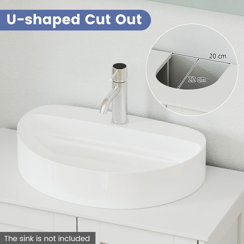 MDF Freestanding Under Sink Cabinet, White