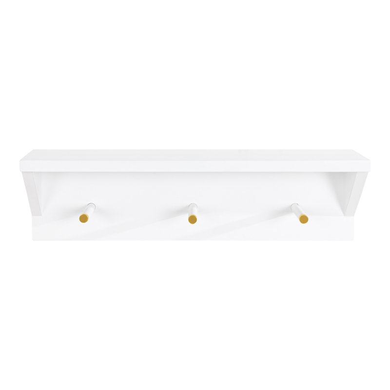 Adlynn Floating Shelf with Hooks