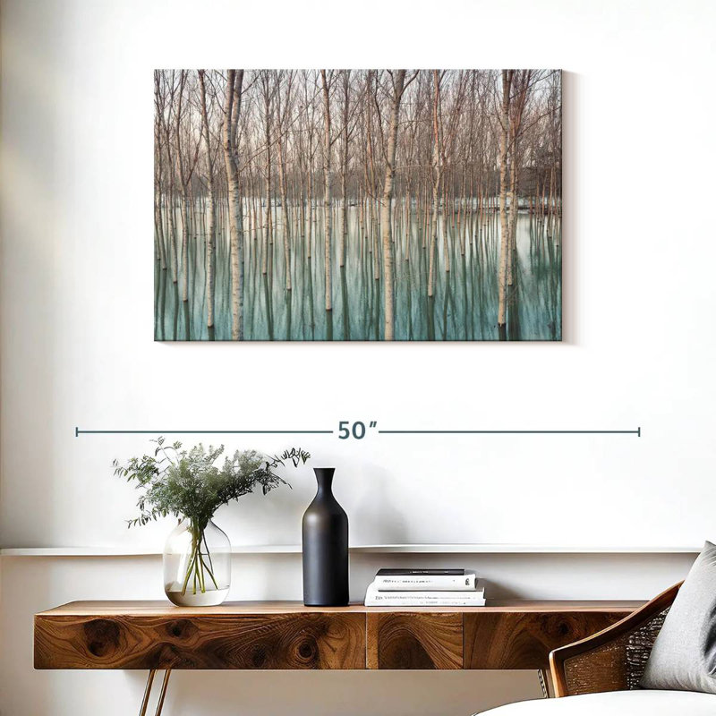 Flooded Birch Tree Forest, 24" H x 36" W