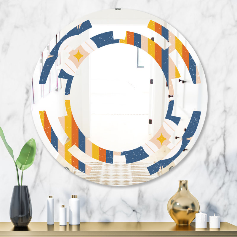 Miroir mural sans cadre à motif floral xi & space, 23,6 po x 23,6 po