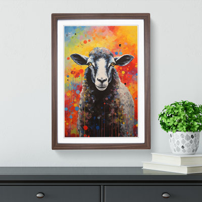 Sheep No.3 - Single Picture Frame Print on Wood