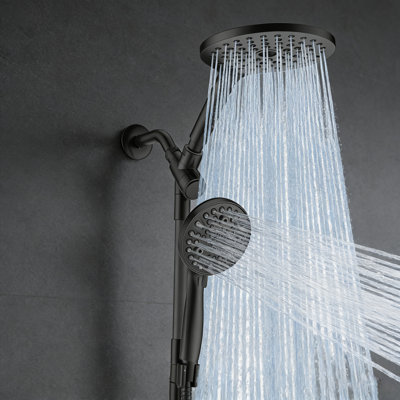 Dual Handheld Shower Head Combo, 8 Inch Rainfall Shower Head And 10 Modes High Pressure Hand Held Showerhead