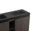 Meuble-lavabo autoportant de 60 po en chêne fumé avec lavabo 60 po pour salle de bain moderne, lavabo une pièce sans bonde et robinet