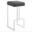 Tabouret de bar rembourré gris et chrome-1082911456