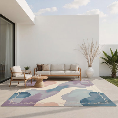 Tapis intérieur et extérieur Oceanic Whirl