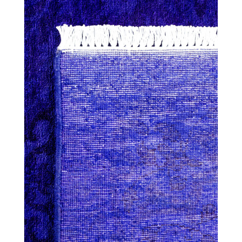 Tapis bleu marine noué à la main Weirsky - Weirsky - unique en son genre