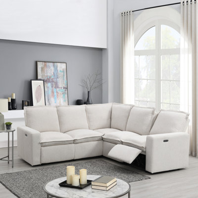 Fauteuil de cinéma inclinable électrique avec port USB pour salon, chambre à coucher, salle de cinéma, beige