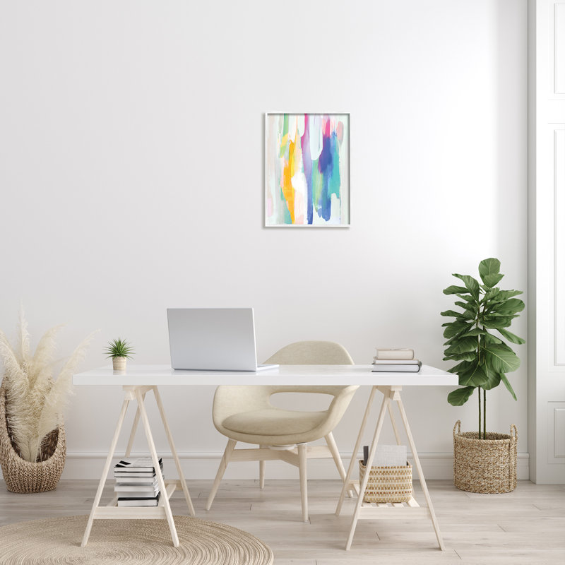 Allure Rainbow Tones - peinture sur toile, Giclée encadrée blanc bord de mer, H 20 po x l 16 po x 1,5 po