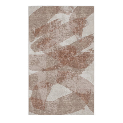 Tapis rectangulaire en polyester tissé à la machine à motif abstrait Lepanto