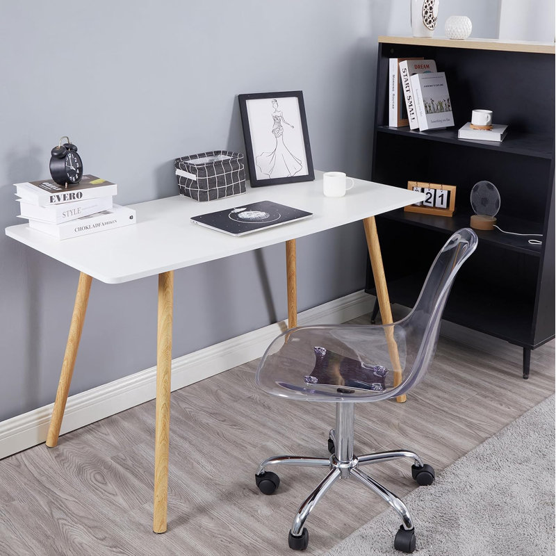 Chaise de travail roulante Mackendrick, Argent argent, Clair