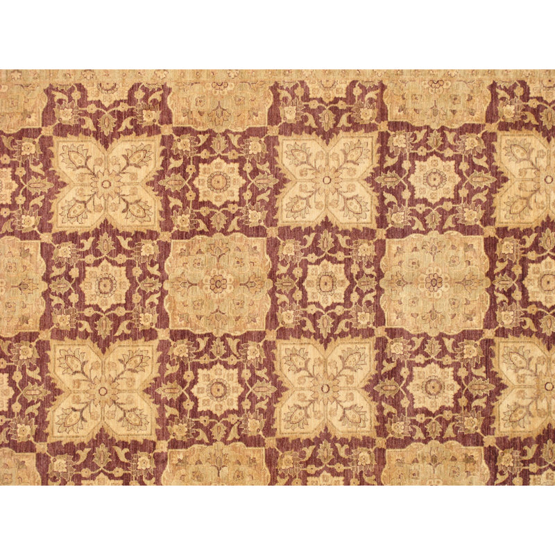 Denver Hand Knotted Wool Oriental Area Rug in Beige/Brown