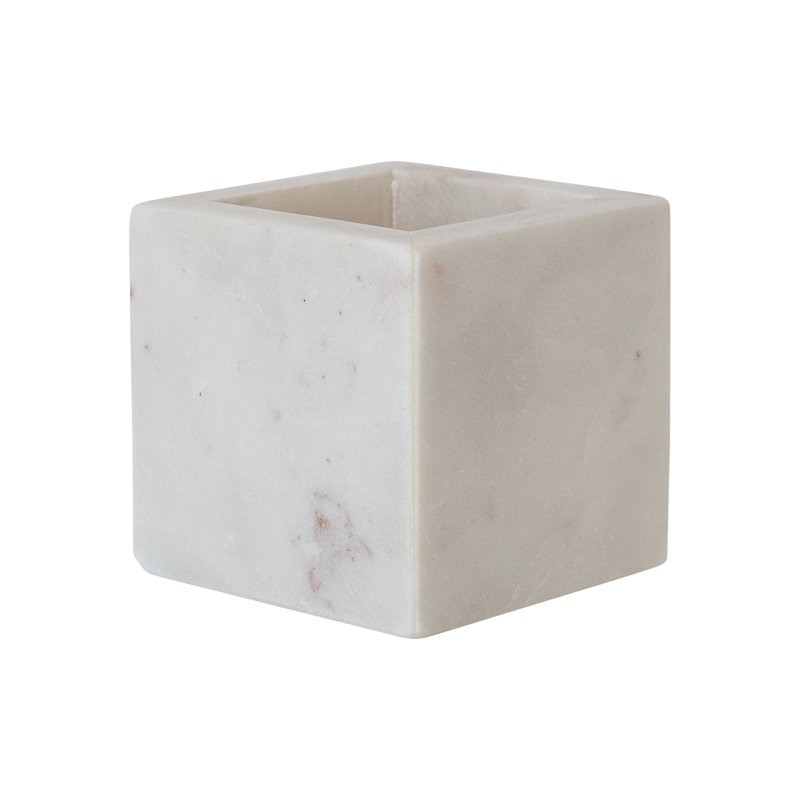 Square Marble Container, 3.5" H x 3.5" W x 3.5" D