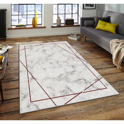 Luxurious Non-Slip Area Rug, 4.0 x 5.9 Feet, 100% Polyester, 740g/m² | Velvet Fabric with Digital Print | Easy-Clean Laminated Sponge Underside, Machine Washable | Perfect for Living Room, Bedroom & Home Decor