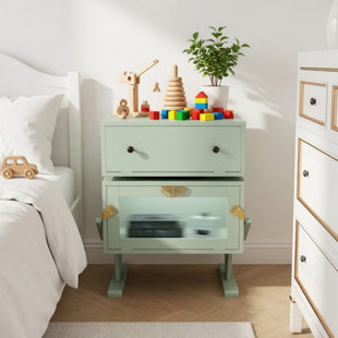 LED Nightstand with Rotating Drawer