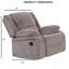 Fauteuil inclinable oscillant brun foncé avec accoudoirs coussinés, entièrement rembourré-243917889