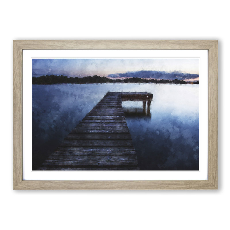 Lake Jetty - Picture Frame Graphic Art, 48cm H x 65cm W x 2cm D, Oak Framed
