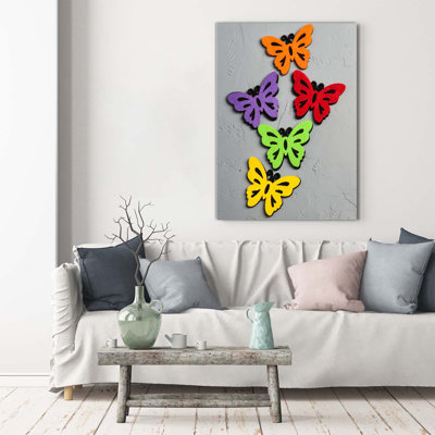 Colorful Butterflies - Wrapped Canvas Print
