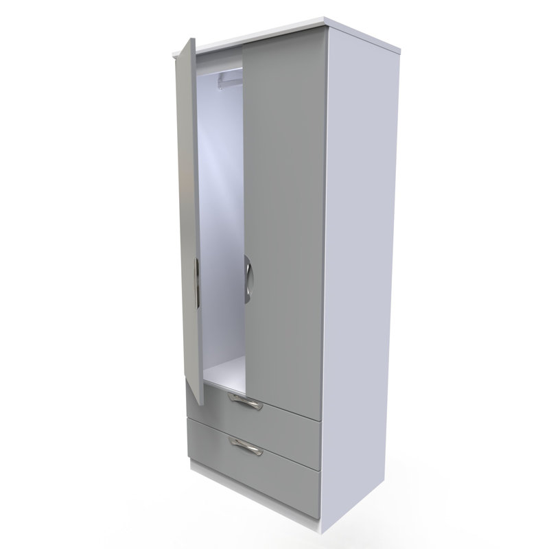 Bhodhini Manufactured Wood Wardrobe, Grey/White