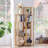 66in Tall Bookshelf 6-Tier Small Narrow Bookcase, Skinny Book Shelf for Small Space, Farmhouse Slim Shelf with Storage, Wood Freestanding Display Thin Bookshelves for Living Room (Natural)-1956160871-1956160872