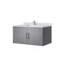 Meuble-lavabo gris foncé 36 po X P 22 po D, dessus en quartz blanc et ensemble de robinet-67782584