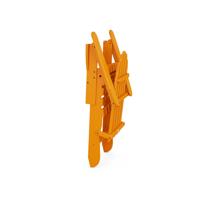 POLYWOOD Classic Adirondack Folding Adirondack Chair, Tangerine